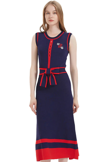 2024 Fashion New Luxury Summer Knit Sleeveless One Piece Long Dress Formal Prom Women's Ladies Elegant Party Slim Dress