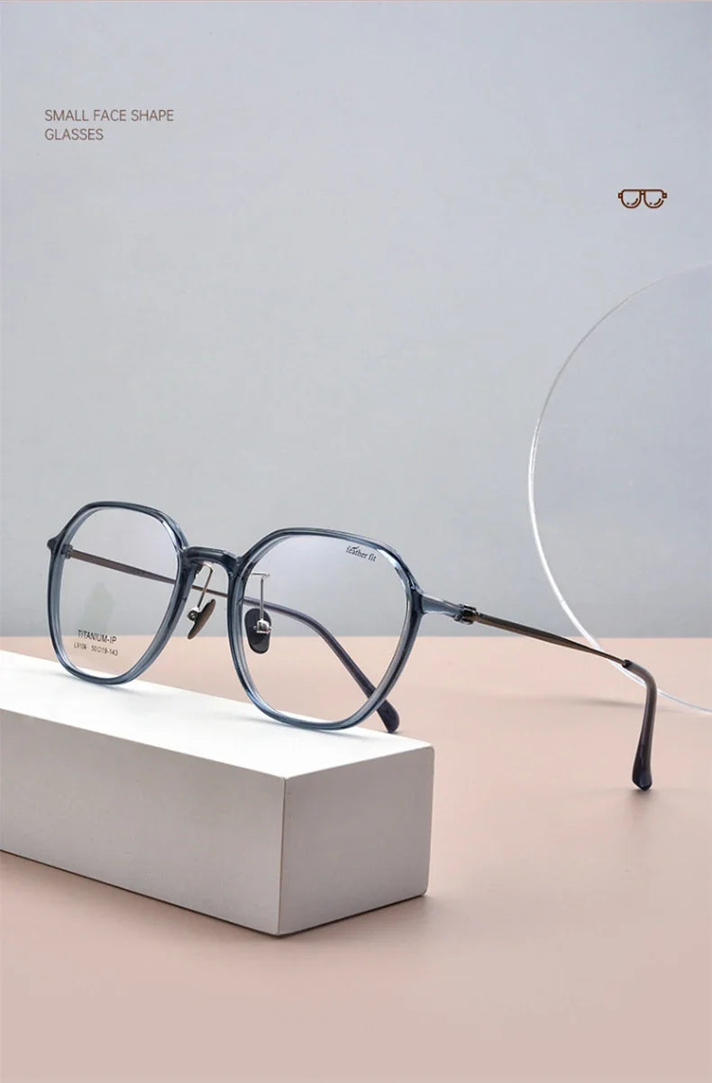 Geometric Personalized Polygonal Men's and Women's Simple Frames Blue Light Reading Glasses Customizable Prescription