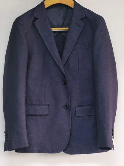 Men's Spring and Summer New Linen Blazer, Thin Vintage British Style Suit Jacket, Linen Material for Middle-Aged Business