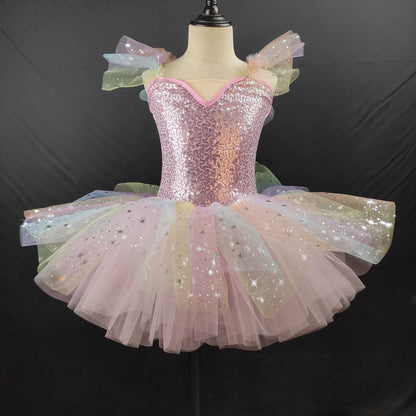 Summer Ballet Skirt Girl Dress Kids Outfit Vestidos Tutu Girls Dresses Dance Costume Baby Clothing Ballerine Children's Day