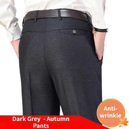 Mens Summer Casual Suit Thin Pants Classic Formal Business Fashion Autumn Thick Stretch Trousers Male Brand Clothes GOZBKF