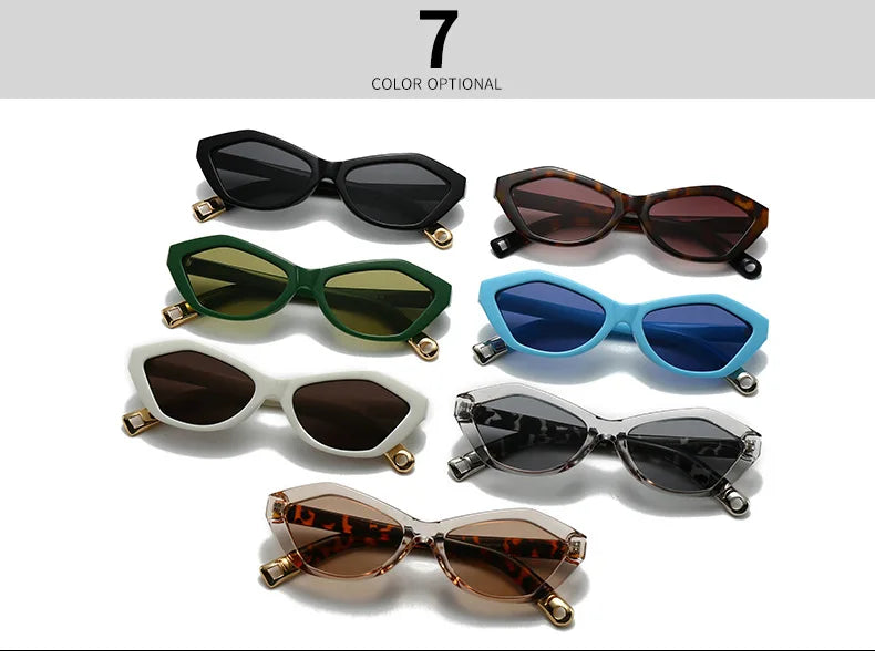Fashion UV400 Cat Eye Sunglasses for Women Outdoor Stylish Retro Eyewear with Unique Temple Design Sun Glasses Gafas De Sol