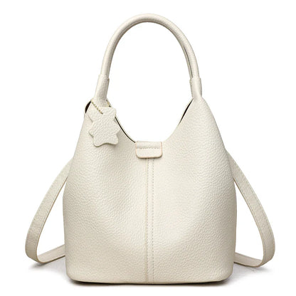 New Trendy Casual Soft PU Women's Handbags Solid Color Large Capacity Female Shoulder Bags Retro Tote Bags For Commute Shopping