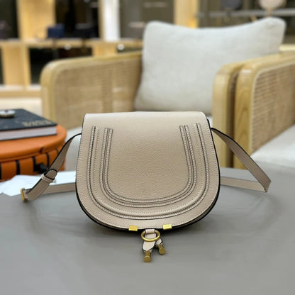 Classic Genuine Leather Saddle Crossbody Bag Vintage Fringe Shoulder Purse For Women Classic U-Shape Stitched Handbag