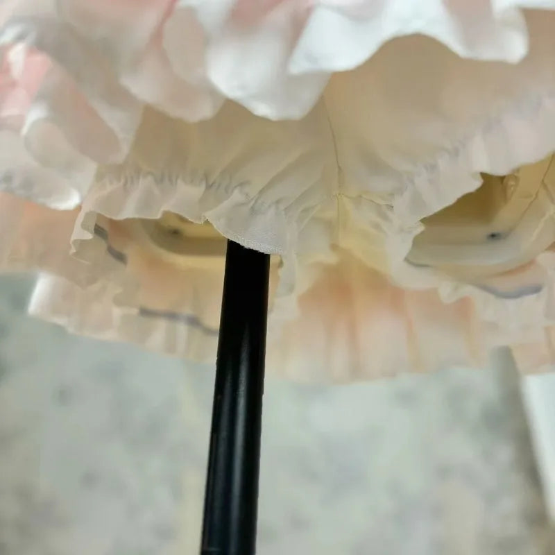 Princess Lolita Vintage Cake Skirt Sweet Kawaii Lace Ruffles Mini Skirts Harajuku Y2k Style Party Faldas Mujer Summer
