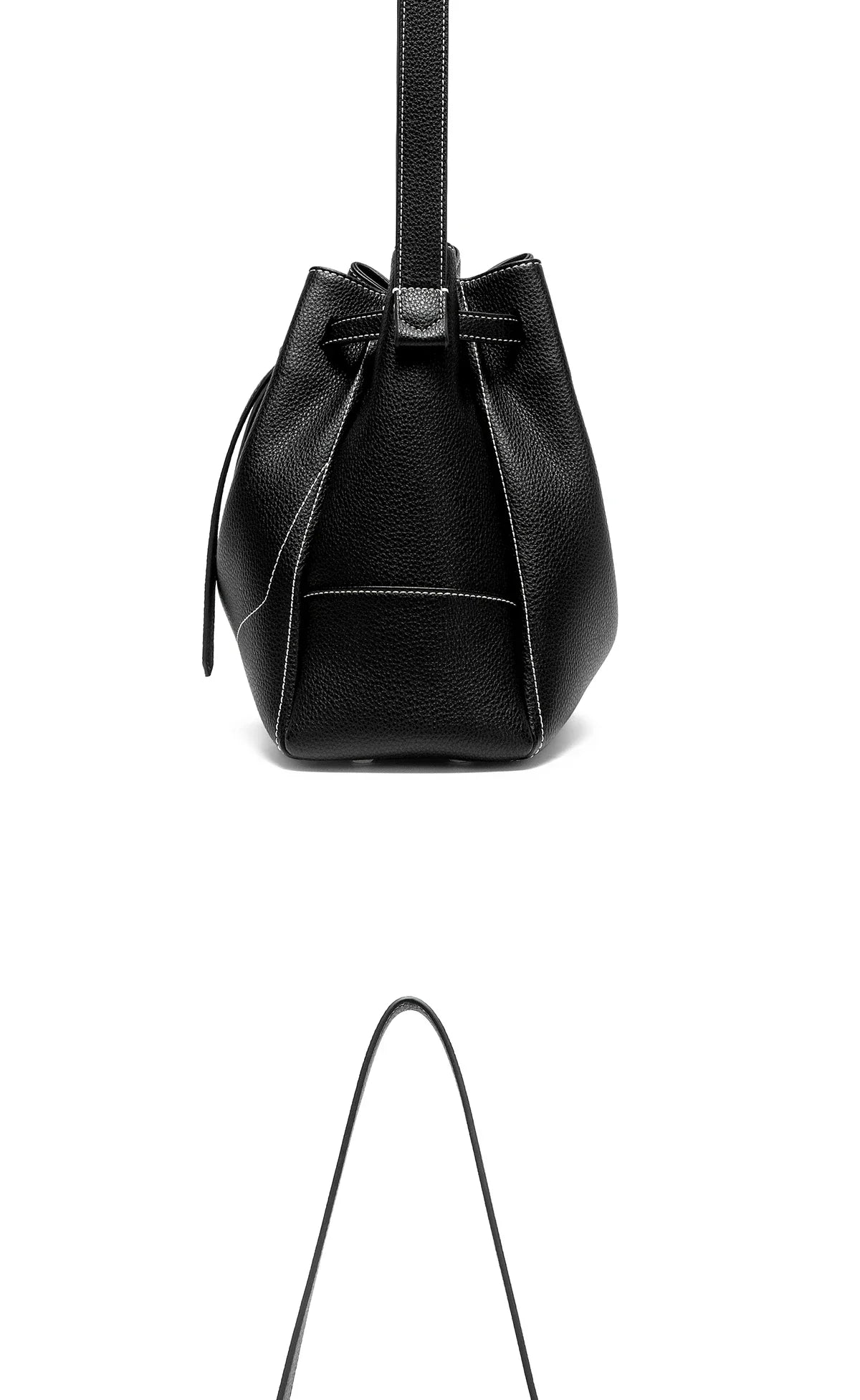 Women's Drawstring Bag Spring Simple Black Casual Women's Bag Mommy Shopping Bag