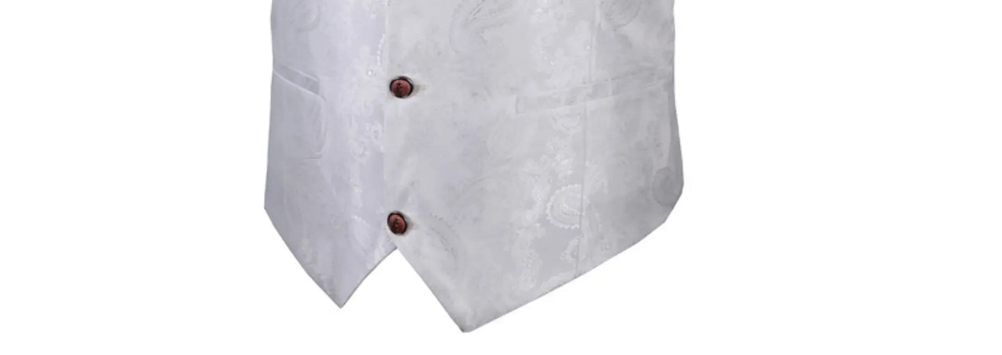 2025 New High-end V-neck Jacquard Black Vest for Men, White Sleeveless Waistcoat, Silver Billiards Uniform ,male Magician Vests