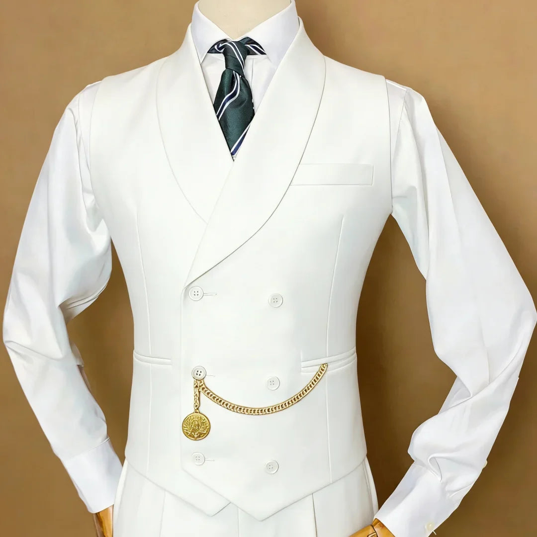 Men Vest Black With Lapel Solid Double Breasted Waistcoat For Wedding Business Party Work Office Casual Daily Men Suit Vest