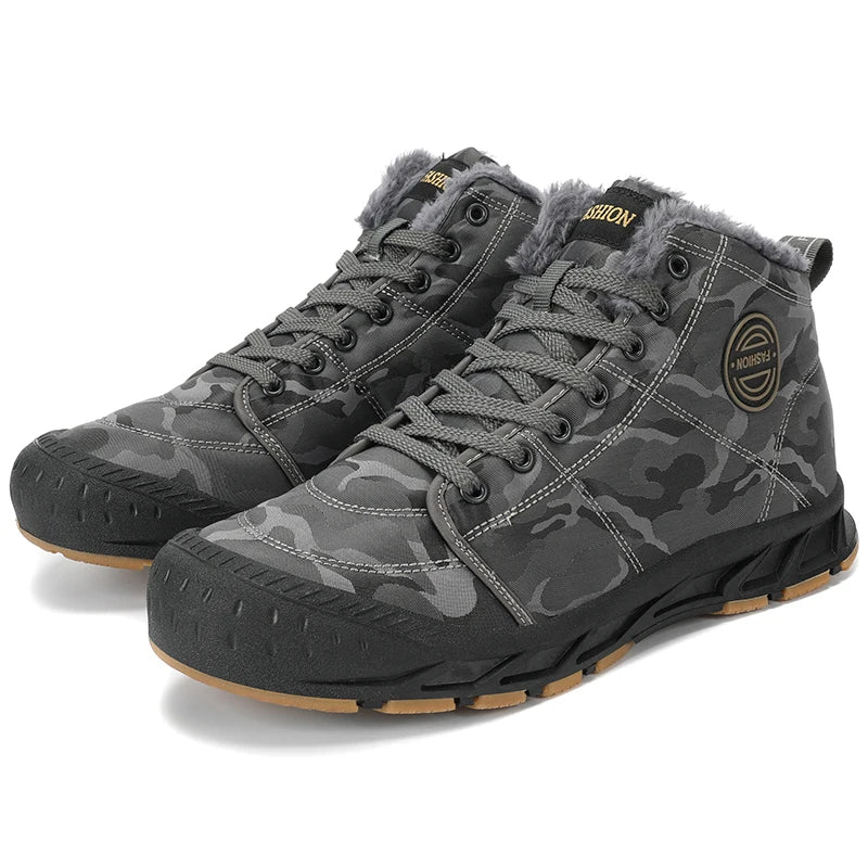 Men Winter Snow Boots Super Warm Men Hiking Boots Waterproof Men's Boots Outdoor Sneakers Non-slip Rubber Men's Work Ankle Boots
