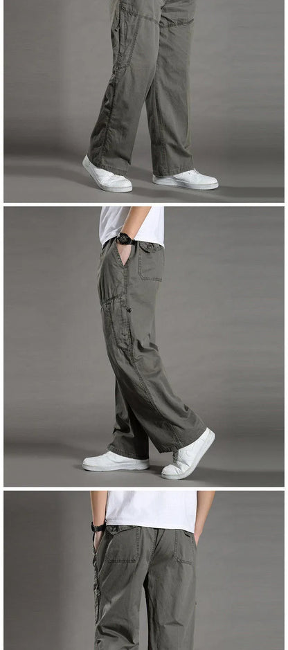 95%Cotton Men's Cargo Pants Summer Work Wear Spring New In Large Size Casual Climbing Joggers Sweatpants Hombre Autumn Trousers