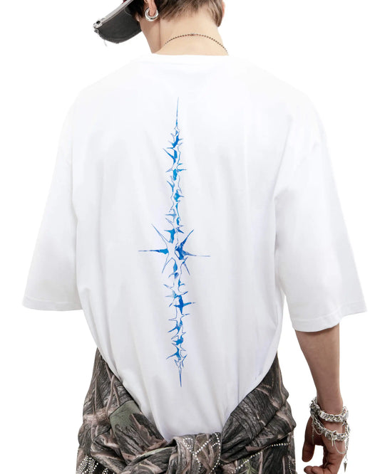 Harajuku Oversized Streetwear Men's Clothing The Bright Side Graphic Print Tshirt Cotton Hip Hop Punk Short Sleeve Tops Goth Y2k
