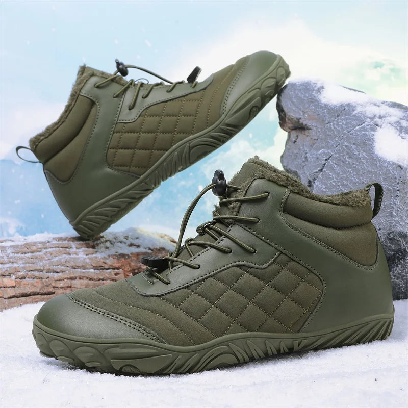 New Winter Booties Outdoor Waterproof Barefoot Boots For Men Ankle Boots Plush Warm Snow Shoes Non-slip Casual Sneakers Big Size