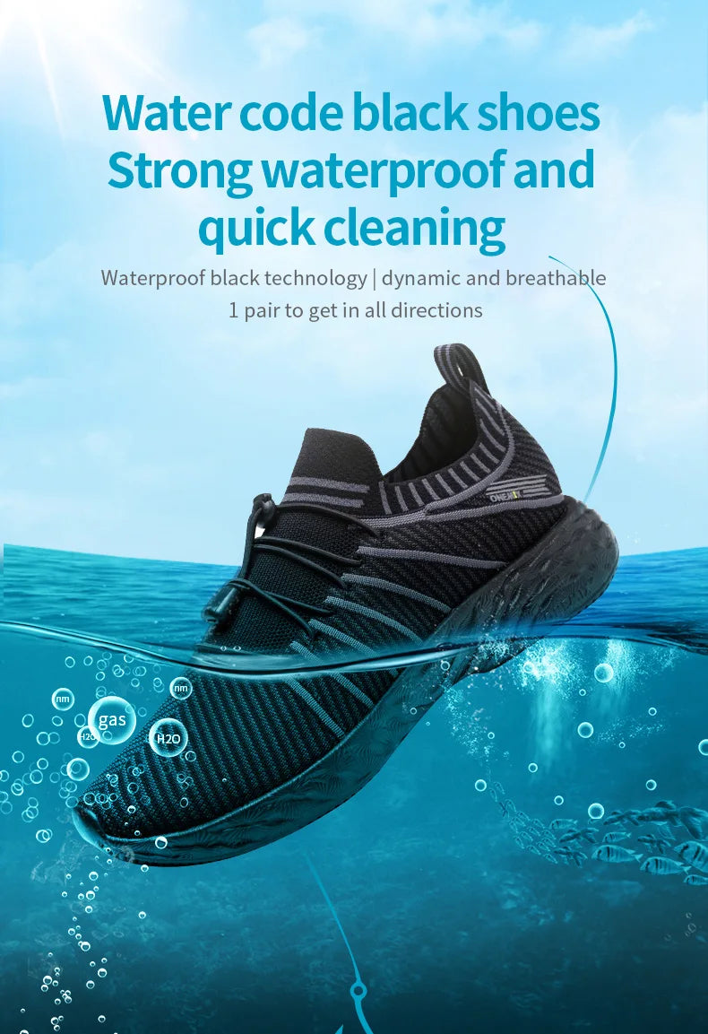 New Black Running Shoes for Men Waterproof Breathable Training Sneakers Male Outdoor Anti-Slip Trekking Sports Shoes