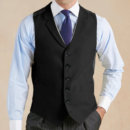 Men Vest Light Gray With Lapel Single Breasted Waistcoat For Wedding Banquet Business Work Office Casual Daily Men Suit Vest