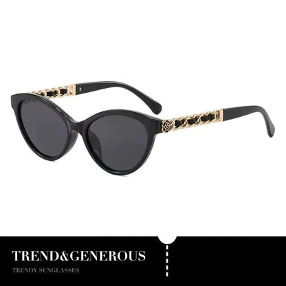 2025 New Fashion Cat Eye Sunglasses Women Hollow Chain Legs Sun Glasses Ladies Classic Goggle Oculos De Sol UV400 Sunshade
