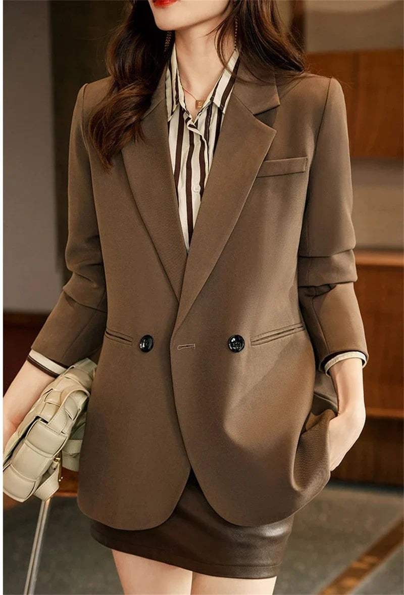 Spring Autumn 2025 Women's Small Suit Jacket Korean Version Leisure Ladies Blazer Coat Temperament Design Sense Lady Outerwear