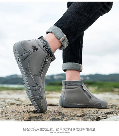 DBECK Men Sneakers Casual Shoes Male High Top Sneakers Winter Warm Designer Fashion Loafers Lace Up Shoes Men Ankle Boots