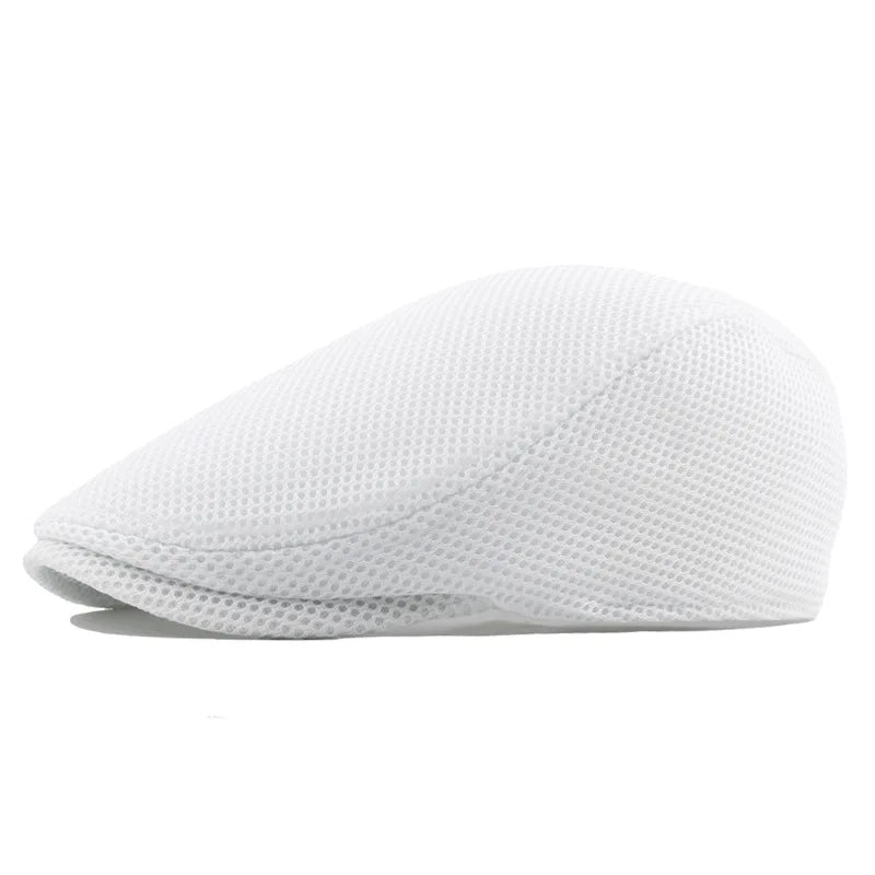 Men Women Hat Adjustable Newsboy Beret Ivy Cap Cabbie Flat Caps  Breathable Mesh Summer