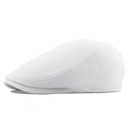 Men Women Hat Adjustable Newsboy Beret Ivy Cap Cabbie Flat Caps  Breathable Mesh Summer