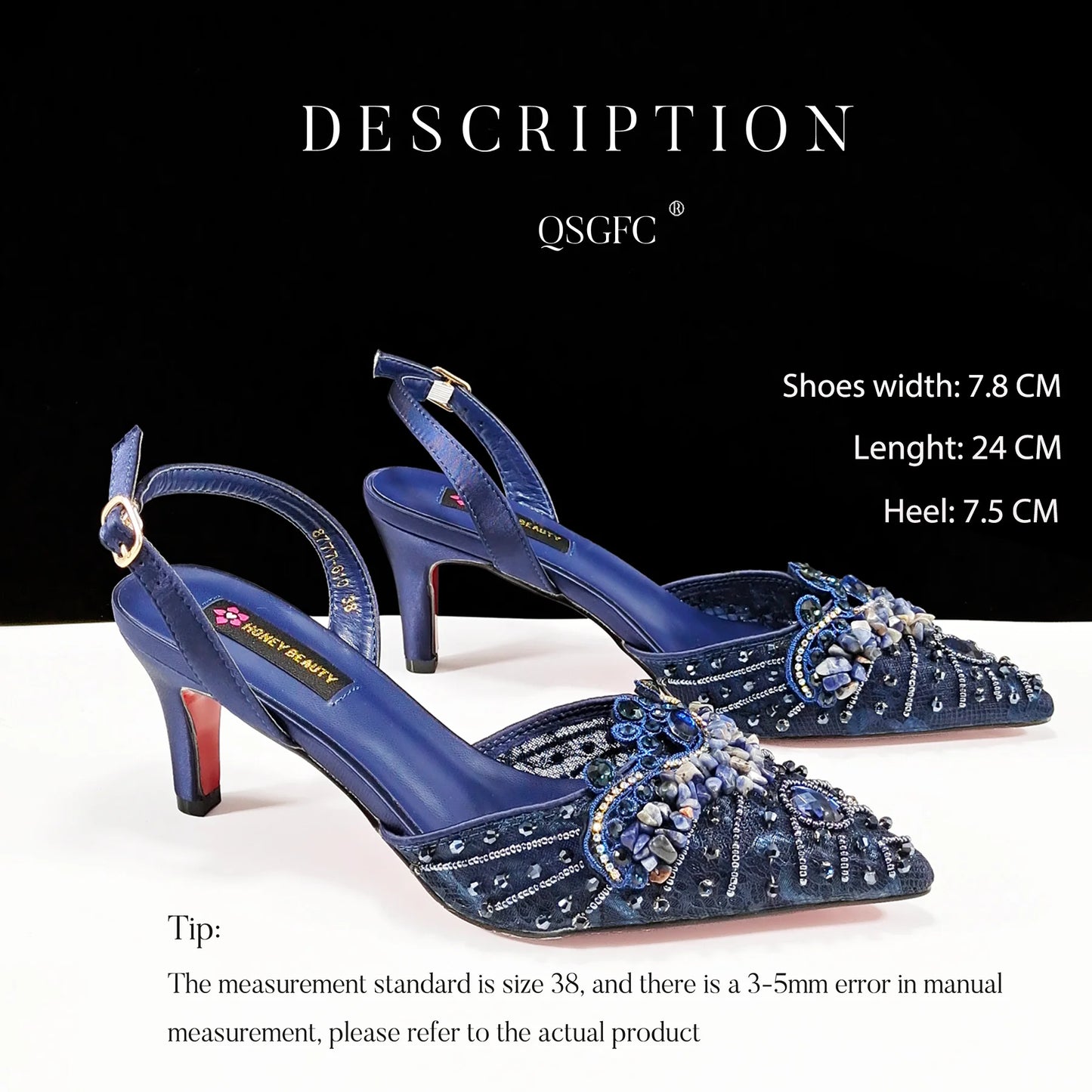 Italian Design Rhinestones and Coral Stones Ladies Party Shoes High Heels Pointed Toe Coffee Color Women's Shoes