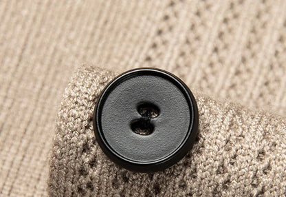 High-Quality Men's Knitted Cardigans Solid Color Simple Business Lapel Knitwear Coat Man Autumn New Long Sleeves Sweater Jacket