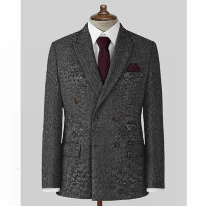 Men's Casual Blazer Herringbone Slim Fit Single Breasted Stylish Comfortable Jacket Men's Coat Double Breasted Blazer Men's Suit