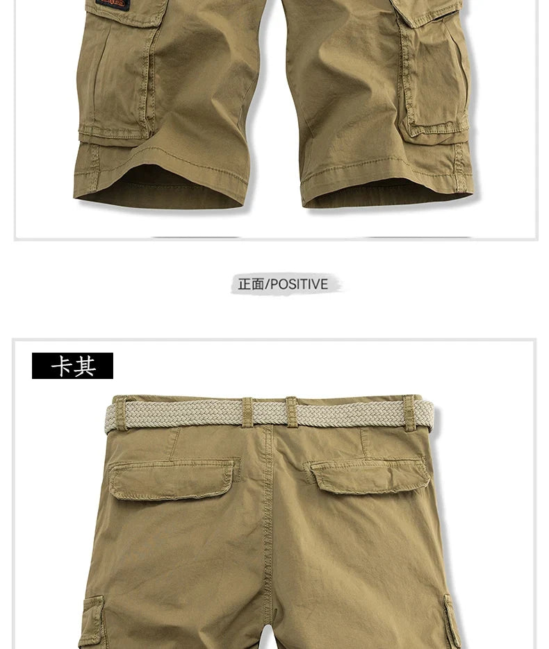 Summer Overalls Men Casual Shorts New Loose Sports Comfortable Knee Shorts Streetwear Breathable Safari Short Pants