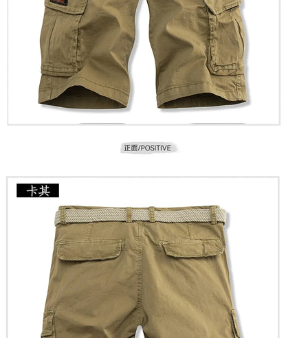 Summer Overalls Men Casual Shorts New Loose Sports Comfortable Knee Shorts Streetwear Breathable Safari Short Pants