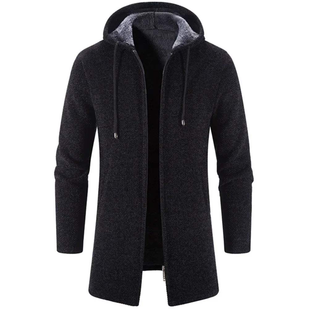 Autumn And Winter Cashmere Men's Cardigan Chenille Outer Sweater Coat Windbreaker Solid Color Fashion Clothing