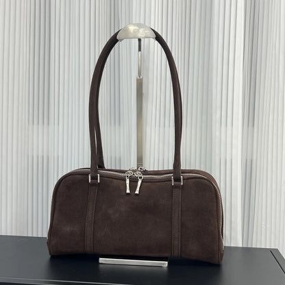 Elegant Versatile Suede Underarm Bags For Women Premium Soft Genuine Leather Shoulder Bag For Office Commute Lady Handbags New