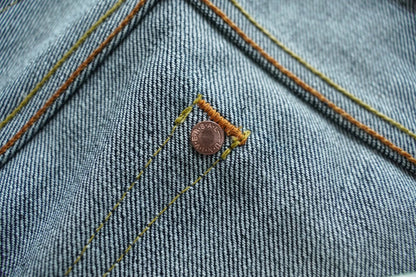 Mens Jeans Selvedge Denim Jeans for Man Silver Button Loose Fit Handmade 15 Oz