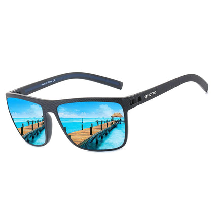 Polarized Sunglasses for Men Shades Lightweight TR90 Frame UV400 Protection Square Outdoor Trave Driving Sun Glasses