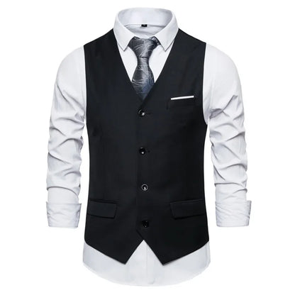 Blue Suit Vest, Men's Business Sleeveless Vests Jacket, Asian size S-6XL, Wedding Party Waistcoat, Red Purple Black Gray