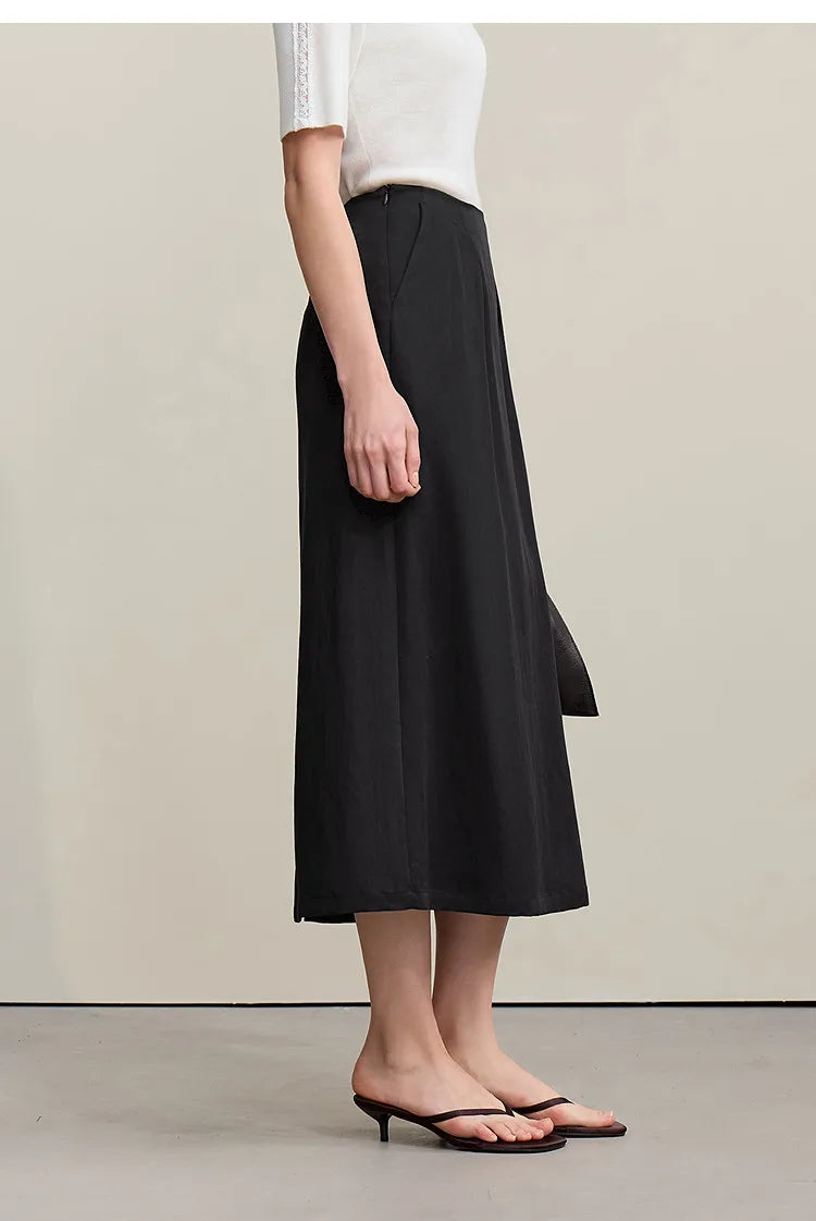 Casual Skirts For Women 2026 Spring New Elegant A-shaped Skirt Women Split Pocket Versatile Medium And Long Skirt 12621024