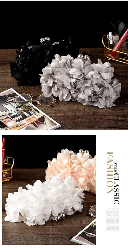 Wedding Dress Bag 8 Colors White Bride Clutches Ladies Blue Party Handbag Woman Purple Evening Flower Bags Floral Wedding Clutch