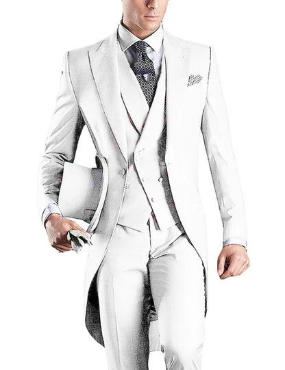 Costume Homme 3 Pieces Fashion Tuxedos Groom Wedding Men Suits Tuxedo Terno Masculino De Pour Hommes Blazer (Jacket+Pants+Vest)