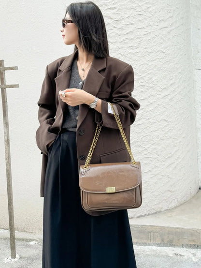 Luxury handbags female crossbody bags Tofu small square shoulder bag women bags new fashion 2025 genuine cowhide leather satchel
