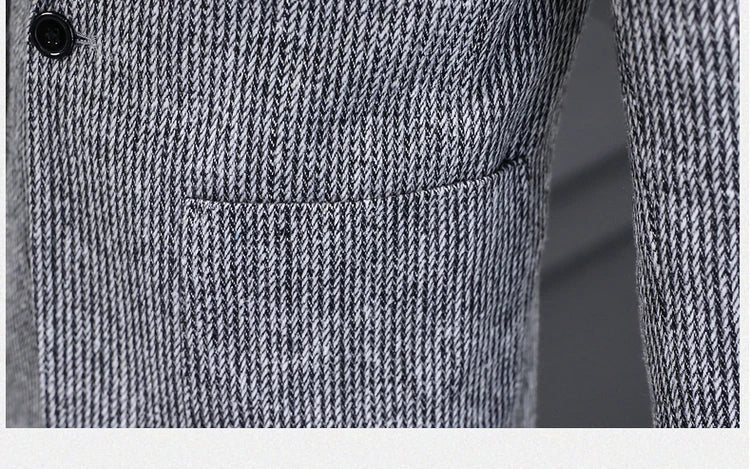 Blazer New Men's Fashion Business Vertical Strip Gentleman Slim Wool Shopping Outdoor Performance Wedding Banquet Casual Blazer