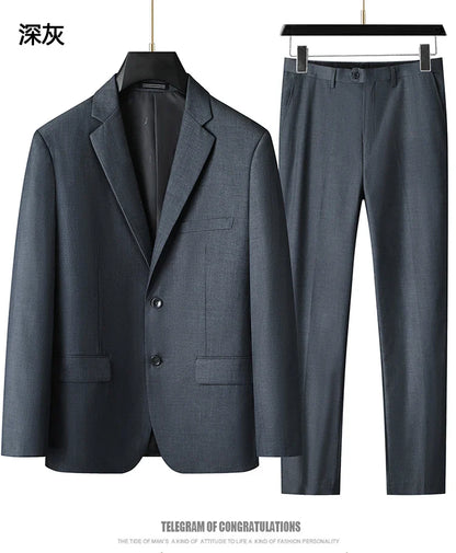 High-End Large Size Men's Three-Piece Suit Set - Business Formal Wedding Dress Coat Vest Trousers Combo for Plus Size Men