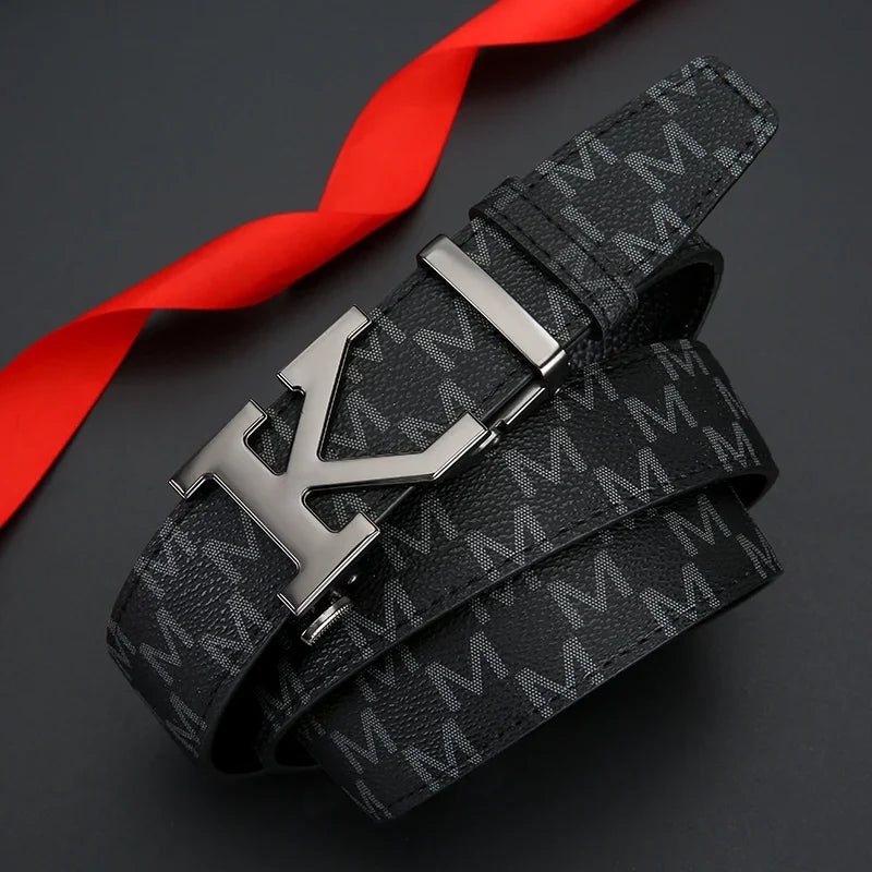 Luxury brand fashionable leather business men belt alloy high-quality casual belt for men jeans versatile youth trend belts men