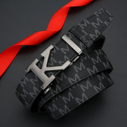 Luxury brand fashionable leather business men belt alloy high-quality casual belt for men jeans versatile youth trend belts men