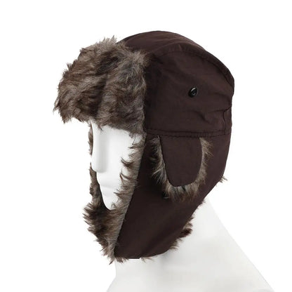 1PC Winter Trapper Aviator Trooper Earflap Hat Warm Waterproof Disco Ski Hat Bomber Cap Fleece Thicken Warm Ear Protectors Hats