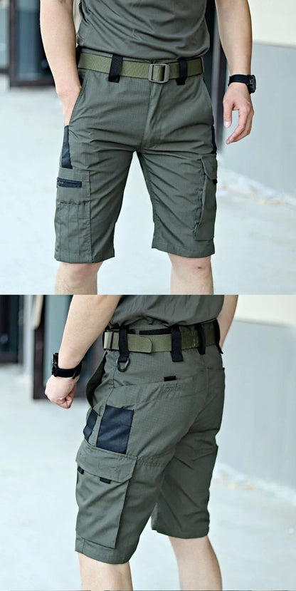 2024 Summer Men's Tactical Casual Shorts Waterproof Cargo Shorts Multi-pocket Quick Dry Wear-resistant Outdoor Training Overalls