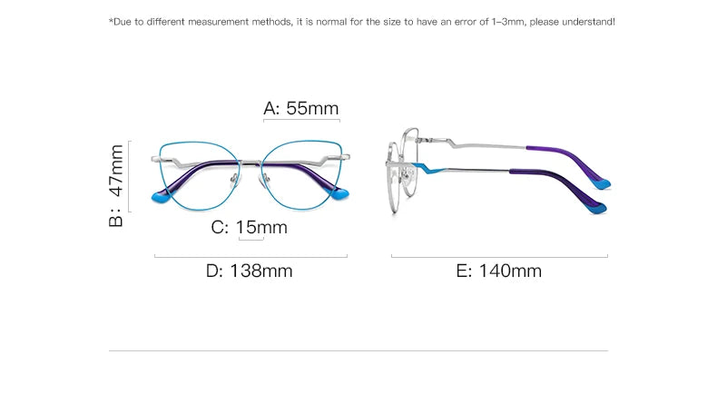 New Myopia Prescription Glasses Hyperopia Reading Glasses Anti Blue Light Computer Glasses Optical Eyeglasses Frame Women