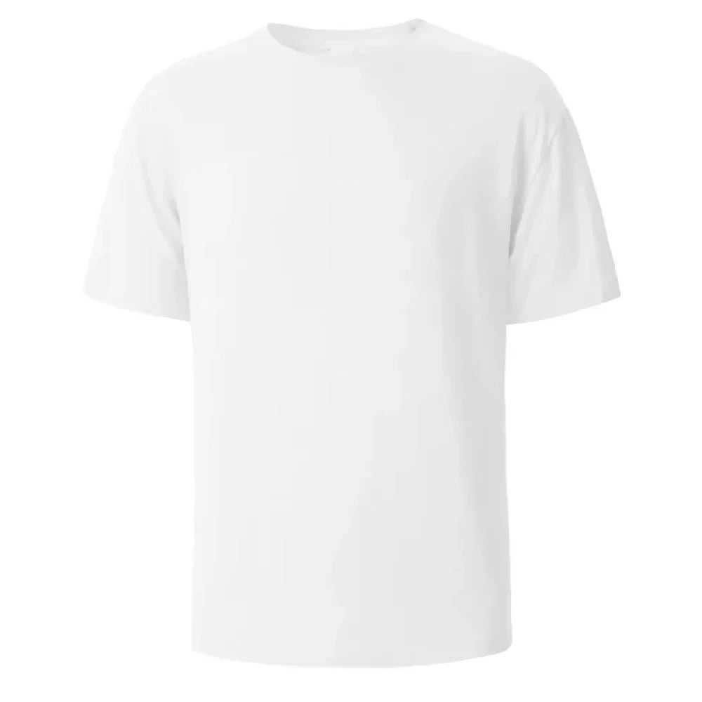 2026 New Eco Friendly Comfortable Pure White Heavy T Shirt Mens Summer Pure Cotton Short Sleeve Unisex Streetwear Fashion