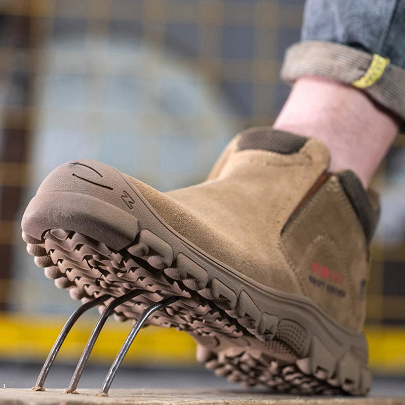 Mens Steel Toe Safety Shoes Breathable Soft Non Slip Work Boots Protective Comfortable Footwear for Men Insulation 6KV Shoes