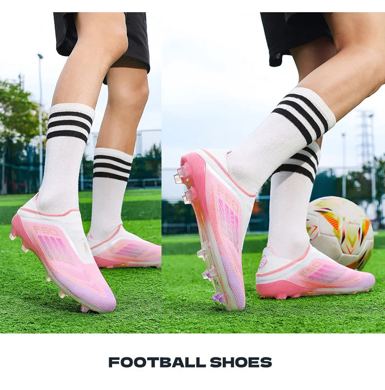 Men Soccer Shoes Training TF Football Boots Futsal Ultralight Match Long Spikes Breathable Indoor Sneakers Cleats Drop Shipping