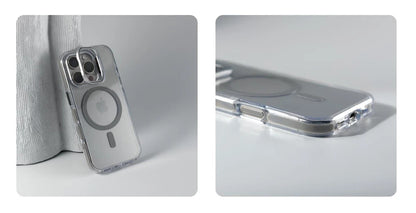 Luxury Lens Holder Shockproof Magnetic Case For iPhone 16 15 14 Plus 13 12 17 Pro Max 17Air 16e Magsafe Fashion Clear Cover