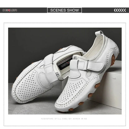Fashion Loafer Shoes Men Genuine Leather Soft Comfy Slip-on Moccasins Handmade Man Casual Shoes Drive Walk Luxury Leisure