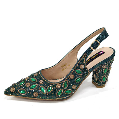 2025 Newest INS Style Black Color Elegant High Heels Nigeria Popular Design African Ladies Shoes And Bag Set For Party